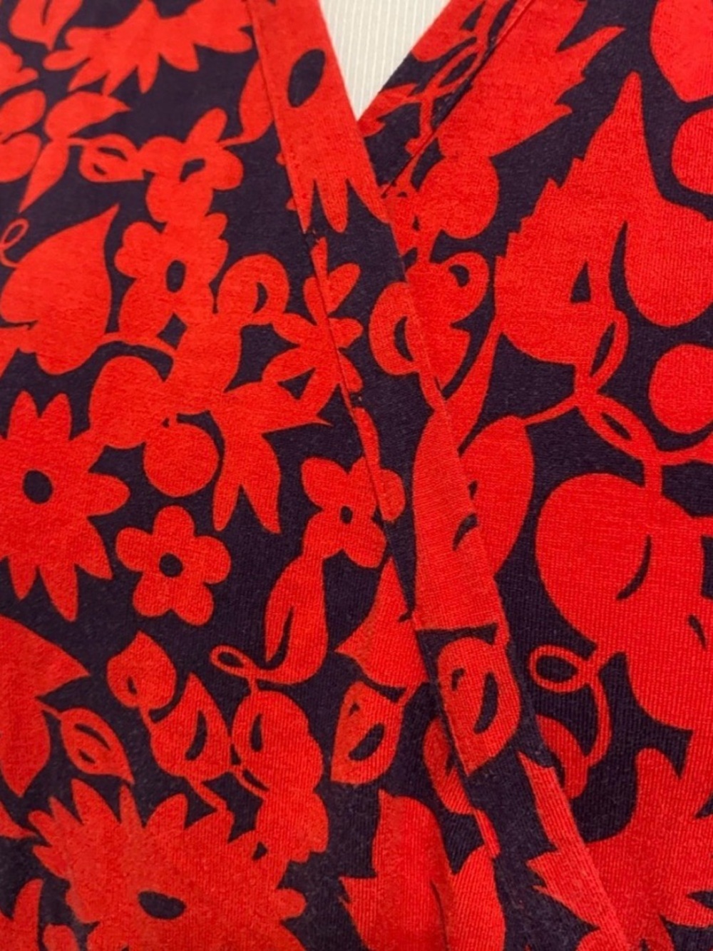 BODEN True Wrap Navy Red Floral Dress Sz 8 - Picture 3 of 10